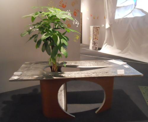 EARTH Table meditation with plant - UNIQUE PIECE by passionecreativa