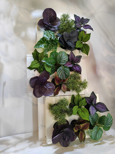 TRIO quadro con piante artificiali mix
