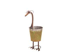 SINGLE DUCK METAL VASE