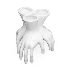 VASE 3HANDS white HOME DECOR