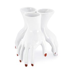 VASE 3HANDS red nails/white HOME DECOR