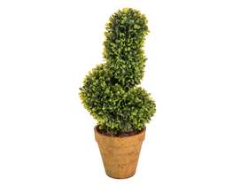 TOPIARY BOXWOOD SPIRAL with terracotta pot H 40 CM Ø 16 - artificial plant