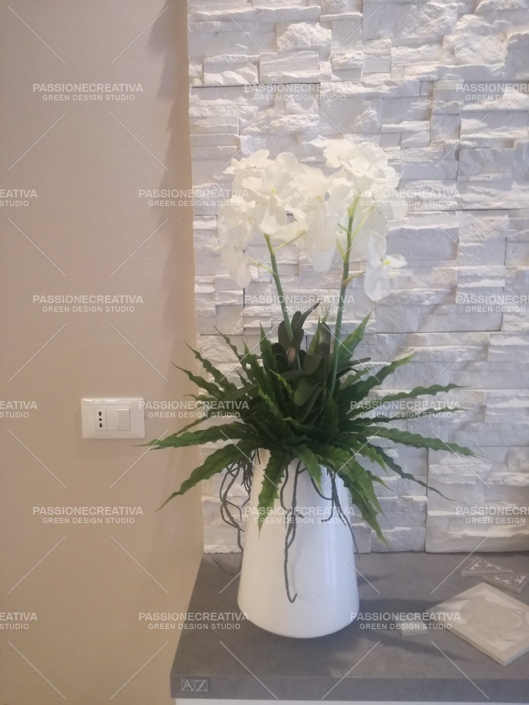 WHITE DENDROBIUM with ceramic pot